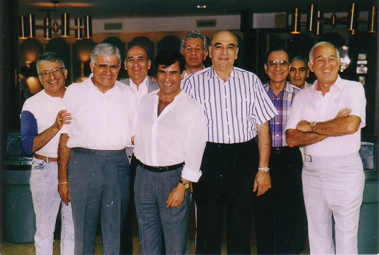 George Nasr during a visit with some Naiser men